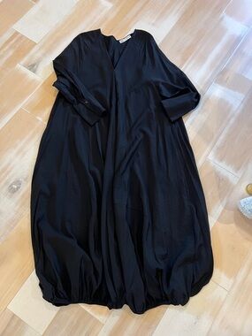 Zara black maxi dress with balloon hem